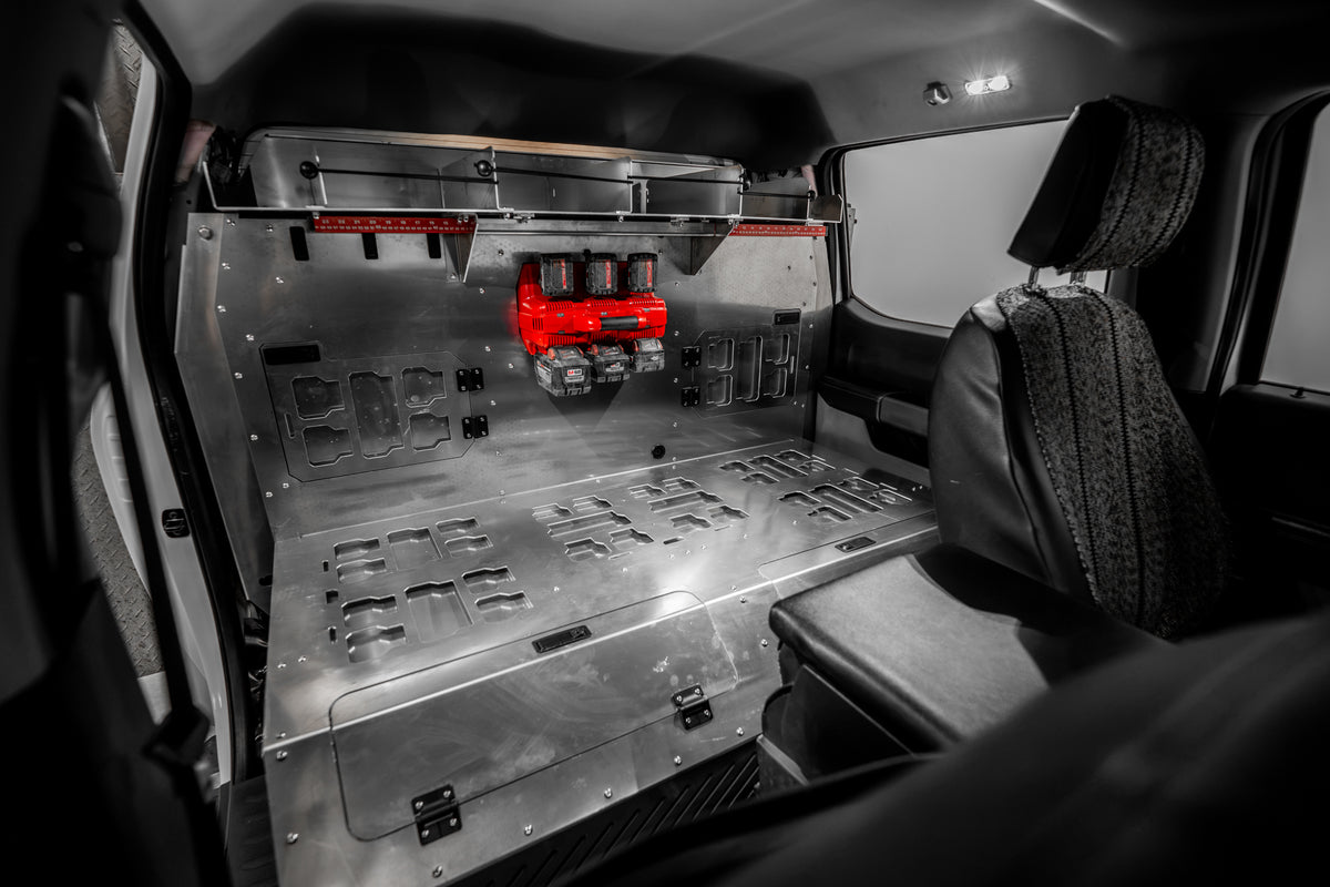 2025 Ford F-550 Crew Cab Pipeliner Special installed with flat work platform
