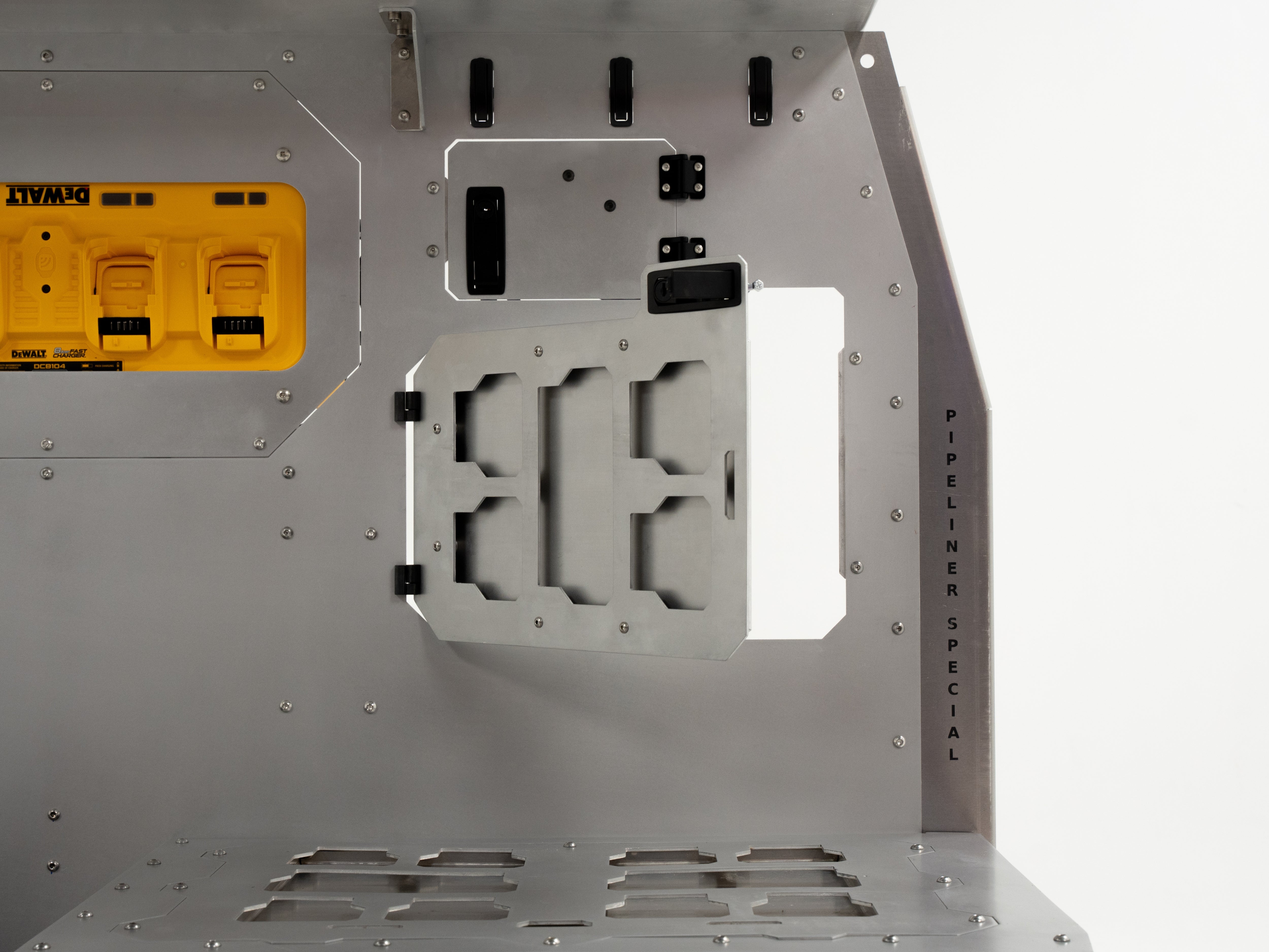 The Pipeliner Special aluminum wall section with outlet frames and precision weld details.